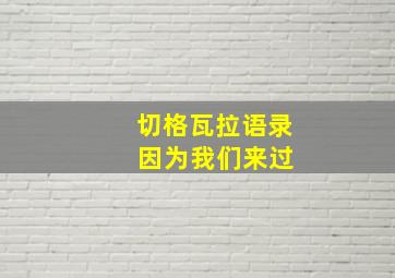 切格瓦拉语录 因为我们来过